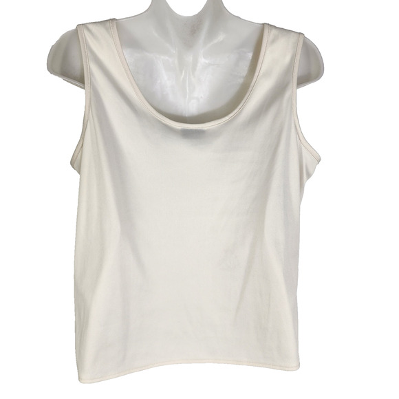 Vtg Apparenza Women 2Pc Tank Shirt M Button Floral Embroidered 3/4 Cuffed Sleeve - Picture 9 of 13